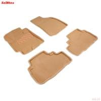 Коврики салона 3D текстильные для Toyota Highlander (2010-2014) бежевые № 84764