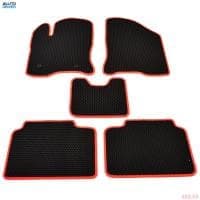 Коврики салона резиновые EVA для Lada (ВАЗ) Vesta (2015-2025) соты с красным кантом № EVAS.0747.02