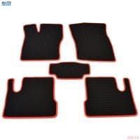 Коврики салона резиновые EVA для Daewoo Nexia (2008-2016) соты с красным кантом № EVAS.0135.02