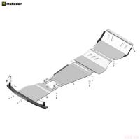Защита картера, КПП, радиатора и раздаточной коробки для Mitshubishi L200 (2019-2025) № 31323