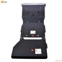 Защита картера, КПП и раздаточной коробки для Volkswagen Amarok Double Cab (2010-2021) 3 части № ALF2635