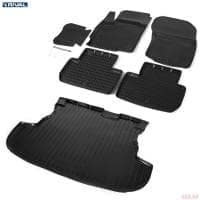 Комплект ковриков салона и багажника для Mitsubishi Outlander багажник без органайзера (2012-2022) № K14002002-4