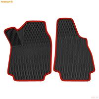 Коврики салона передние 3D EVA Ромб резиновые для Lada (ВАЗ) 4X4 (21213-21214) с красным кантом № 9539035104