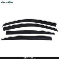 Дефлекторы боковых окон для Jeep Cherokee (2014-2023) с нержавеющим молдингом № BJPZG1423