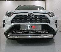 Защита передняя нижняя (овальная с ДХО) 75х42 мм TOYOTA RAV4 2019-2024 арт. TOYRAV19-19