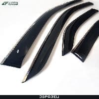 Дефлекторы боковых окон для Hyundai Equus (2009-2016) с хромированным молдингом № H24009CR