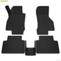 Коврики салона 3D EVA ромб резиновые для Skoda Octavia A7 (2013-2020) с серым кантом № 9230010202