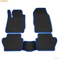 Коврики салона Rezkon EVA резиновые для Ford Fiesta (2008-2015) с синим кантом № 9016005103