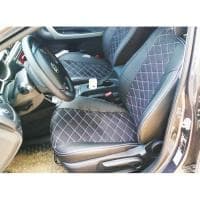 Чехлы "Alvi-Style" Ромб для Volkswagen Tiguan комп. Trendline (2017-2023) черные с черной строчкой № AL-CH148