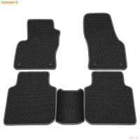 Коврики салона Rezkon EVA cоты резиновые для Skoda Kodiaq (2017-2024) с серым кантом № 9030030102