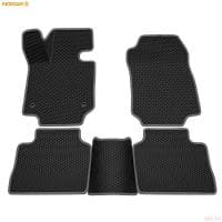 Коврики салона 3D EVA ромб резиновые для Toyota RAV4 (2019-2025) с серым кантом № 9234035302