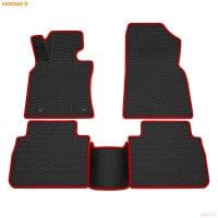 Коврики салона Rezkon EVA резиновые для Toyota Camry (2018-2024) с красным кантом № 9034010304