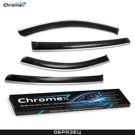 Дефлекторы окон Chromex для Hyundai Sonata (DN8) (2020-2024) с хромированным молдингом № CHROMEX.63036