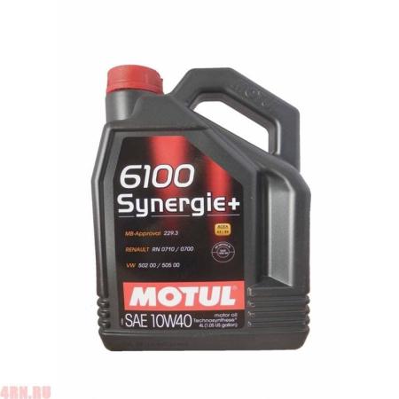 Масло Motul 6100 Synergie+ 10W40 A3/B4 моторное полусинтетическое 4л