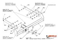 Фаркоп Imiola усиленный для Volkswagen Transporter T5 шасси (2003-2015) № W.029