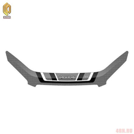 Дефлектор капота CA Plastic серия "Art" графит "Exclusive" для Nissan Qashqai (2010-2014) № 2010061605029