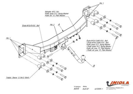 Фаркоп Imiola для Audi Q7 (2006-2015) № A.015