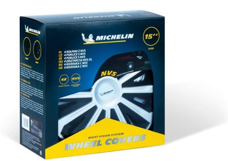 Колпаки колесные MICHELIN 15", "Космо", серебристо-черные, 4 шт. № 300271