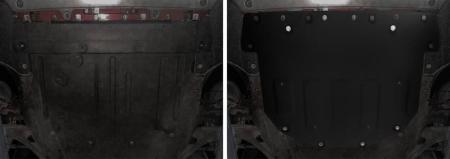 Защита двигателя и КПП для Land Rover Range Rover Evoque (2018-2025) без крепежа, черная № 3.3130.1