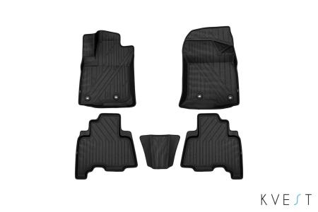 Коврики в салон 3D Kvest для Toyota Land Cruiser Prado 150 (2013-2025) 5 шт. № KVESTTYT00002Kg1