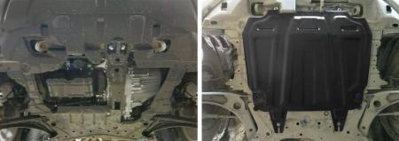 Защита двигателя и КПП для Mitsubishi Outlander XL (2007-2012) увеличенная № 111.4016.3