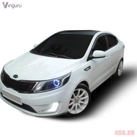 Дефлекторы боковых окон Vinguru для Kia Rio седан (2012-2016) № AFV24312