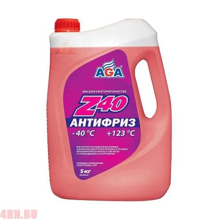 Антифриз AGA Z-40 готовый -40C красный 5 кг артикул AGA002Z