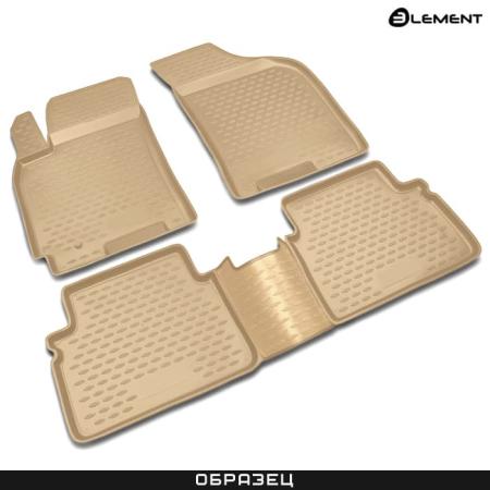 Коврики салона Element для Nissan X-Trail (2001-2007) бежевые № CARNIS00033b