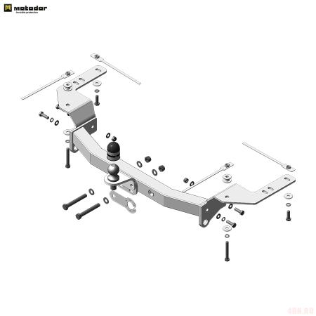 Фаркоп для Toyota Land Cruiser 200 (кроме версий Excalibur и Executive) (2012-2021) № 92527-FE