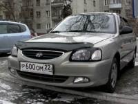 Дефлектор капота SIM для Hyundai Accent (ТагАЗ) (2000-2011) № SHYACC0012