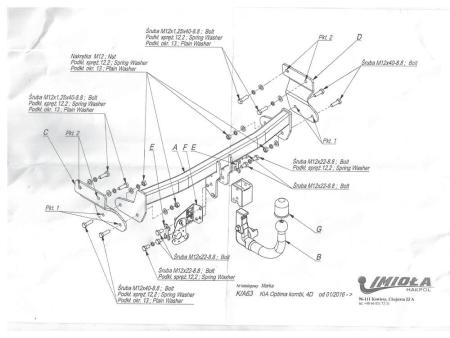 Фаркоп Imiola для Kia Optima (2016-2020) быстросъемное крепление № K.A63