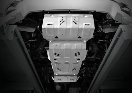 Защита радиатора, двигателя, КПП и раздаточной коробки для Mitsubishi Pajero Sport (2016-2025) 4 части № K333.4046.3.6