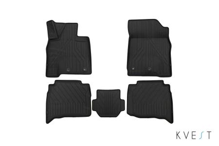 Коврики в салон 3D Kvest для Toyota Land Cruiser 200 (2015-2021) серые № KVESTTYT00001Kg