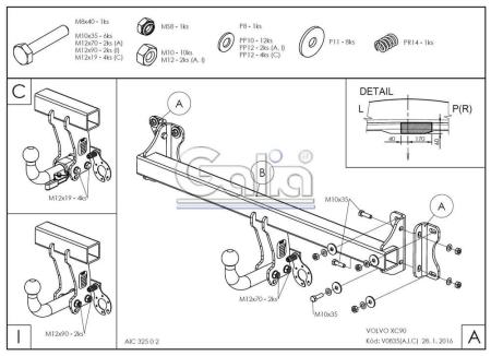 Фаркоп Galia для Volvo XC90 (2015-2024) № V083A