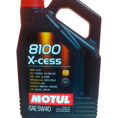 Масло моторное Motul 8100 X-cess A3/B3/B4 5W40 синтетическое 4л 109775