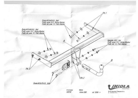 Фаркоп Imiola для Volvo S80 (2006-2016) № V.018