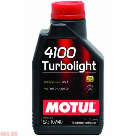 Масло Motul 4100 Turbolight 10W40 A3/B4 моторное полусинтетическое 1л