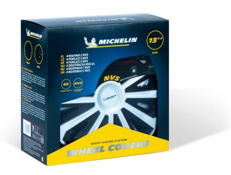 Колпаки колесные MICHELIN 13", "Космо", серебристо-черные, 4 шт. № 300269