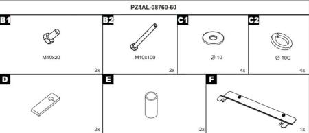 Крепеж к защите редуктора для Lexus NX 4WD (2014-2021) № PZ4AL-08920-60