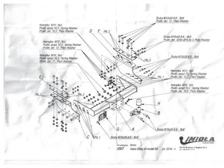 Фаркоп Imiola для Iveco Daily (2014-2024) твердое крепление № I.007