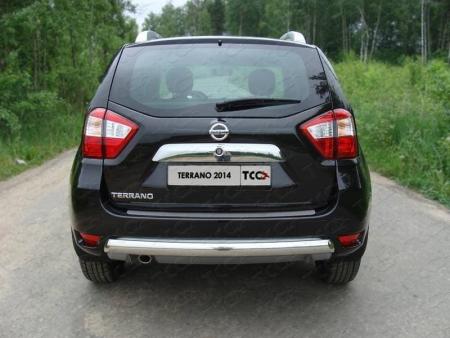 Накладка на задний бампер (лист декоративный) для Nissan Terrano (2014-2022) № NISTER14-17