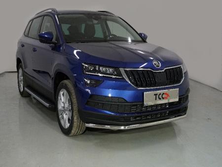 Защита передняя нижняя 42,4 мм SKODA Karoq 2020-2024 арт. SKOKAR20-17