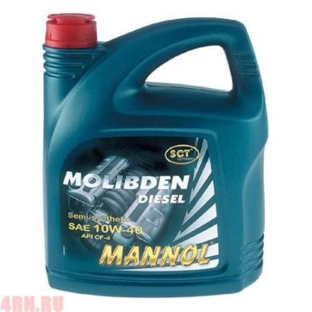 Масло MANNOL Molibden Diesel 10W40 моторное полусинтетическое 5л артикул 1126