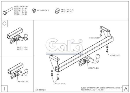 Фаркоп Galia для Suzuki Grand Vitara XL7 (2001-2006) № S030A