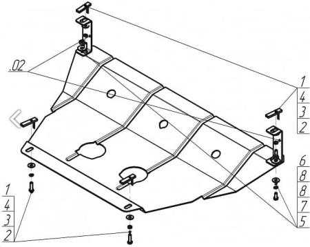 Защита двигателя для Audi 100 (1982-1990) № 00103