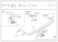 Фаркоп Galia для Volkswagen Golf 4 универсал, хэтчбек 3дв., 5дв. 2WD (1997-2003) № A020A