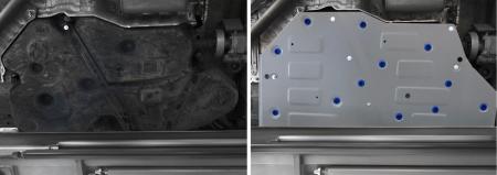 Защита топливного бака для Volkswagen Teramont 4WD (2017-2025) 2 части № 333.5862.1