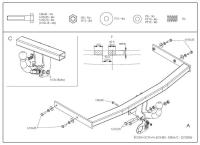 Фаркоп Galia для Skoda Octavia Tour (кол. база 2500 и 2512мм) (2004-2010) № S085A