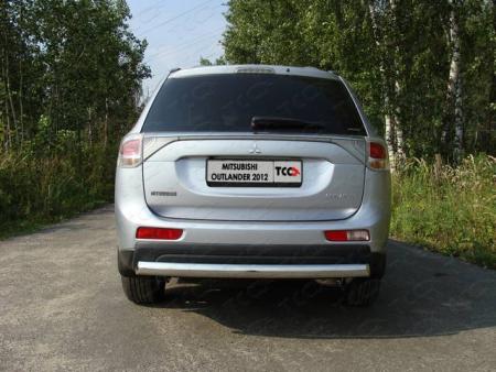 Защита задняя (центральная овал) 75х42 мм MITSUBISHI Outlander 2012-2014 арт. MITOUT12-06