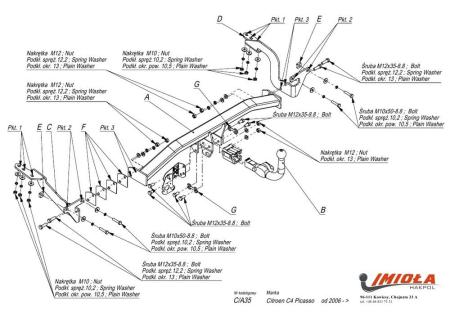 Фаркоп Imiola Citroen C4 Picasso (2007-2014) № C.A35